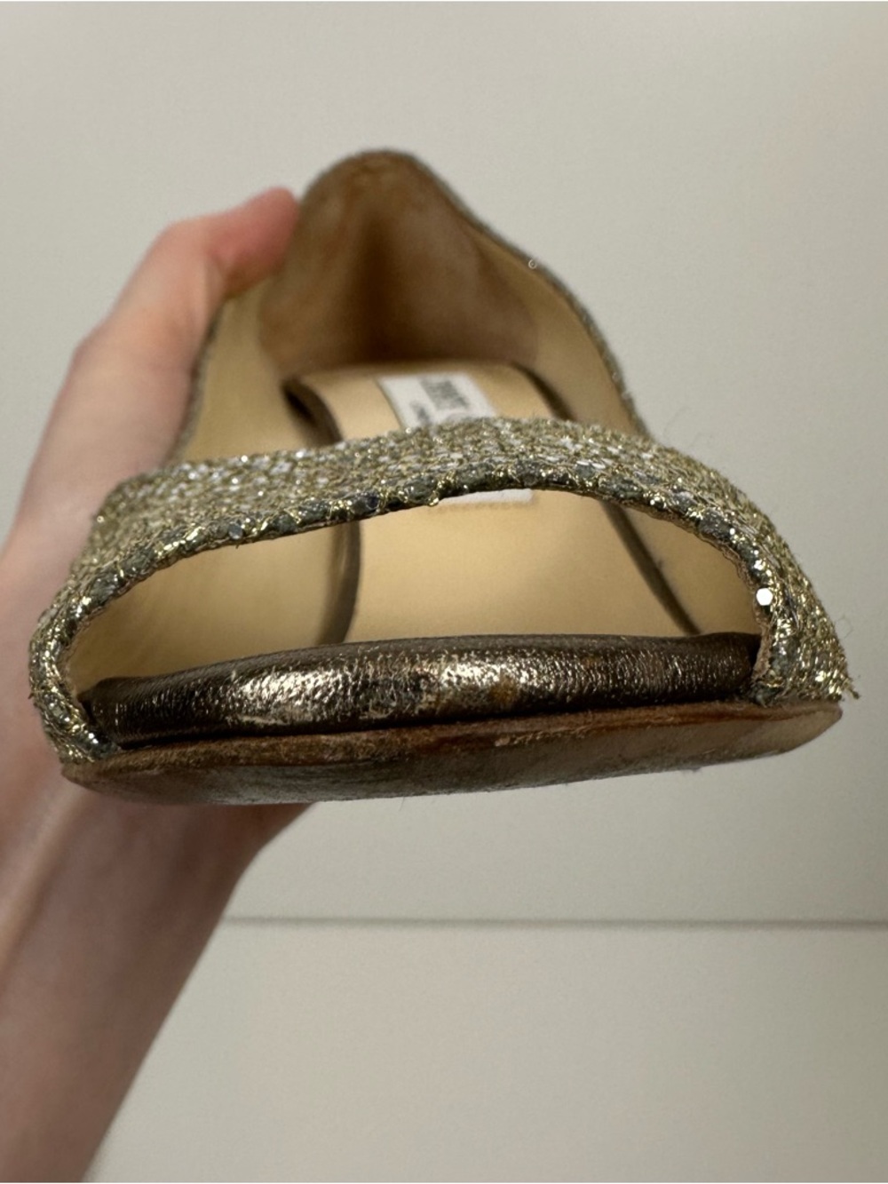 Jimmy Choo Metallic Silver Peep Toe Wedges - Picture 9 of 12